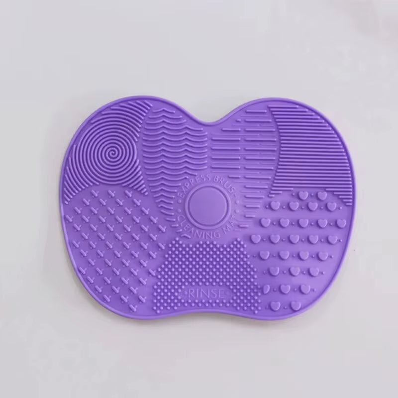 Silicone Apple Scrub Pad Makeup Brush Cleaning Pad Portable Makeup Brush with Suction Cup Beauty Tool Cleaning Tool