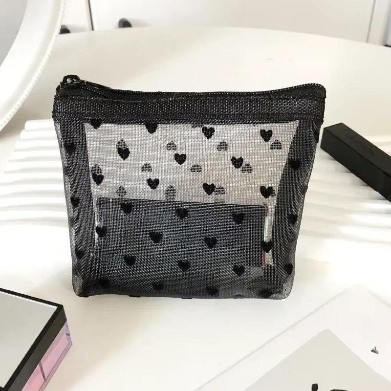 Portable Nylon Mesh Cosmetic Bag Multifunctional Toiletry Organizer Makeup Bags Makeup Case Women Lipstick Key Coin Purse Pouch