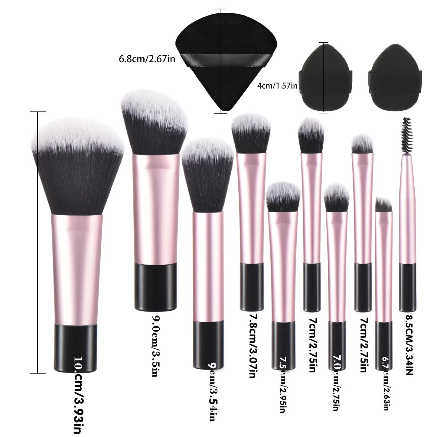 10 Color Mini Makeup Brush Travel Portable Makeup Tool Makeup Puff - Palm Brush Professional Makeup Tool Set Christmas Gift