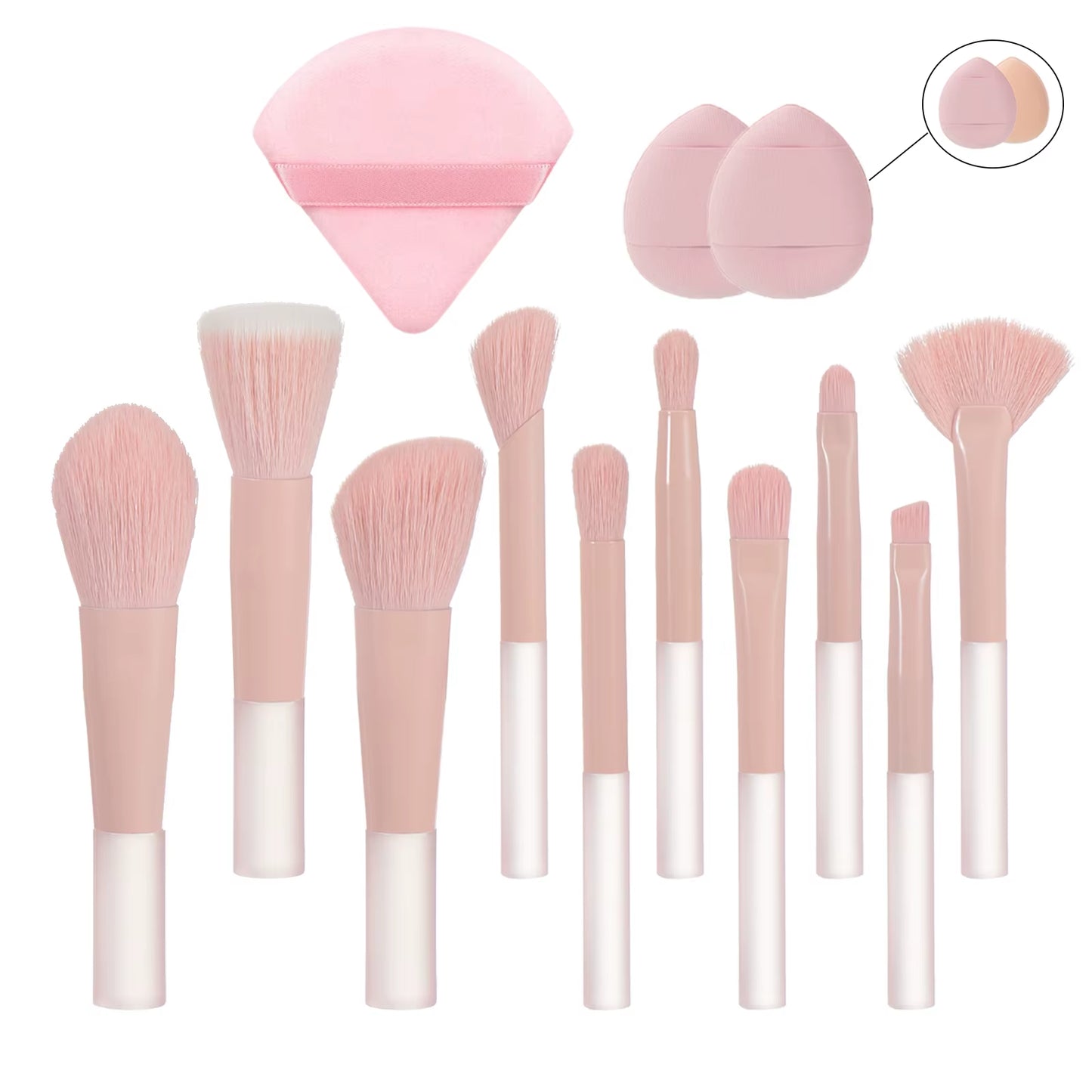 10 Color Mini Makeup Brush Travel Portable Makeup Tool Makeup Puff - Palm Brush Professional Makeup Tool Set Christmas Gift