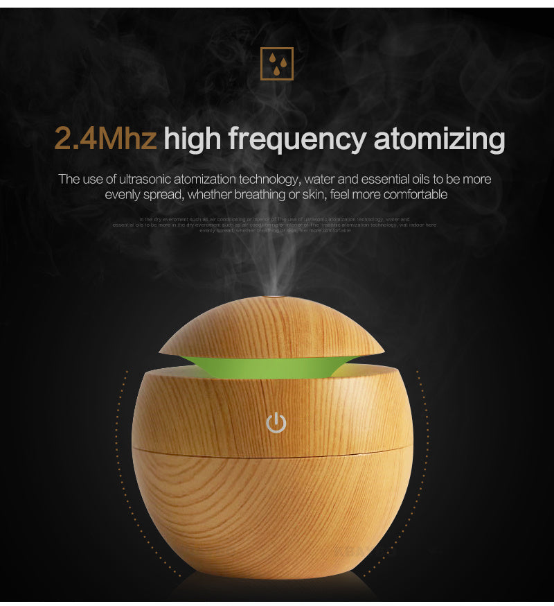 USB Aroma Essential Oil Ultrasonic Cold Steam Diffuser Air Humidifier Purifier 7 Color Change LED Night Light for Home Office