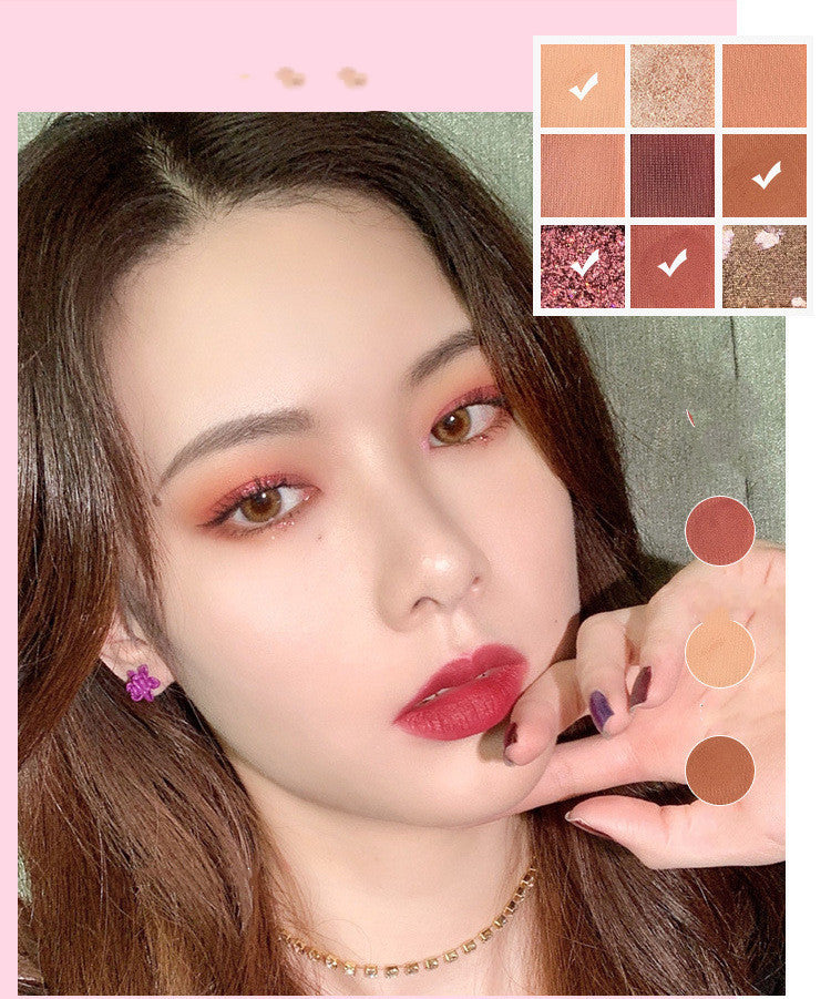 Charming Eyeshadow Palette 9 Color Make up Palette Matte Shimmer Pigmented Eye Shadow Powder