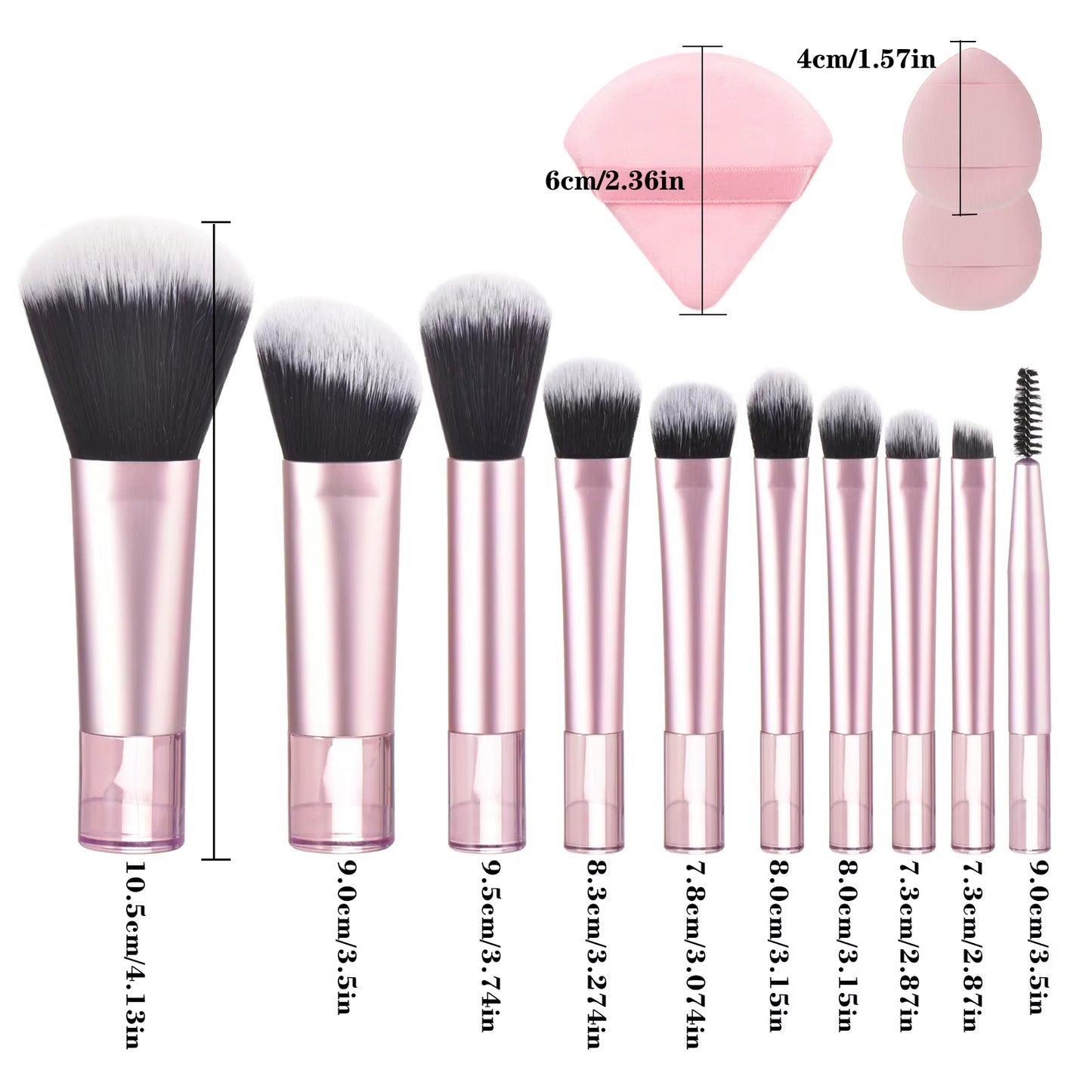 10 Color Mini Makeup Brush Travel Portable Makeup Tool Makeup Puff - Palm Brush Professional Makeup Tool Set Christmas Gift