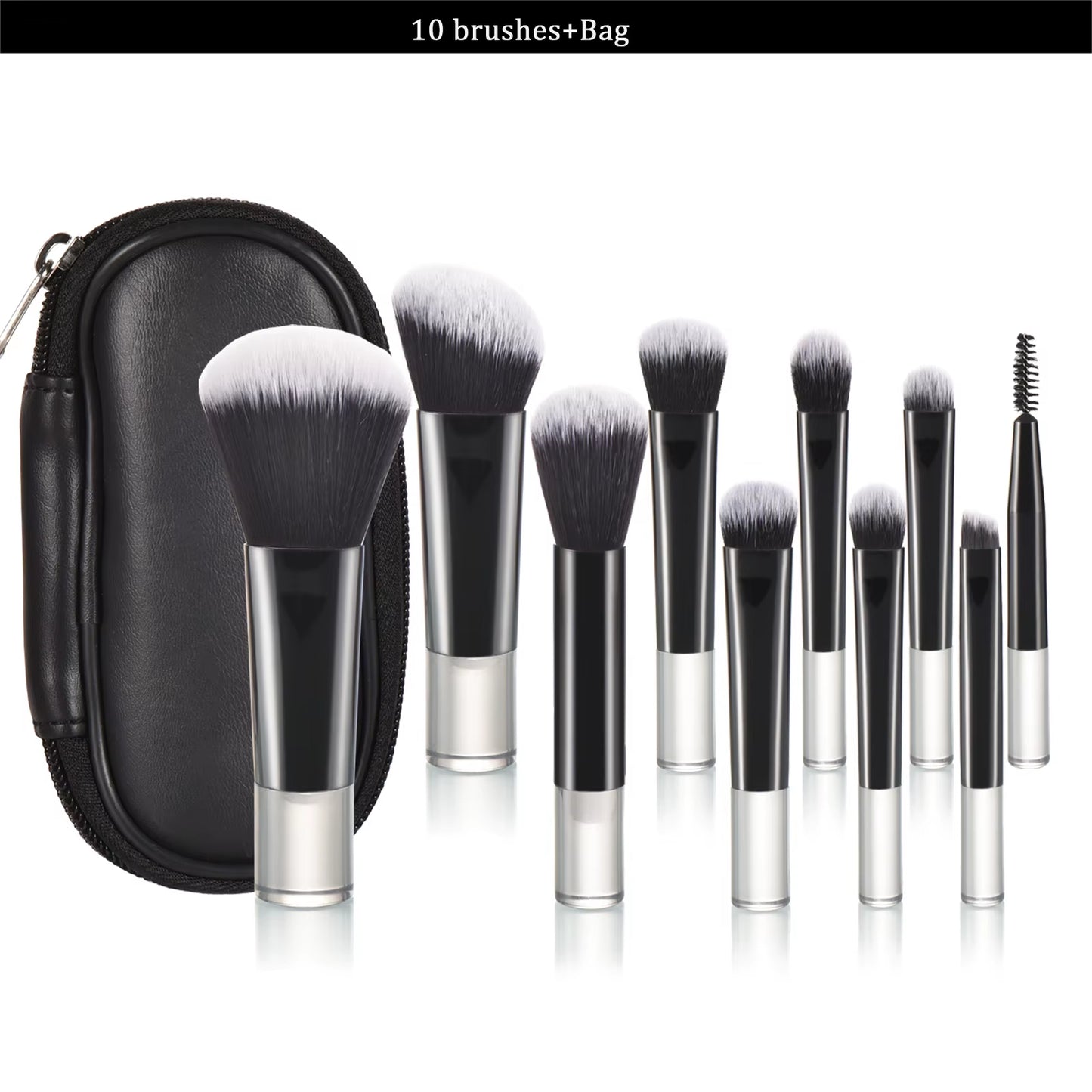 10 Color Mini Makeup Brush Travel Portable Makeup Tool Makeup Puff - Palm Brush Professional Makeup Tool Set Christmas Gift