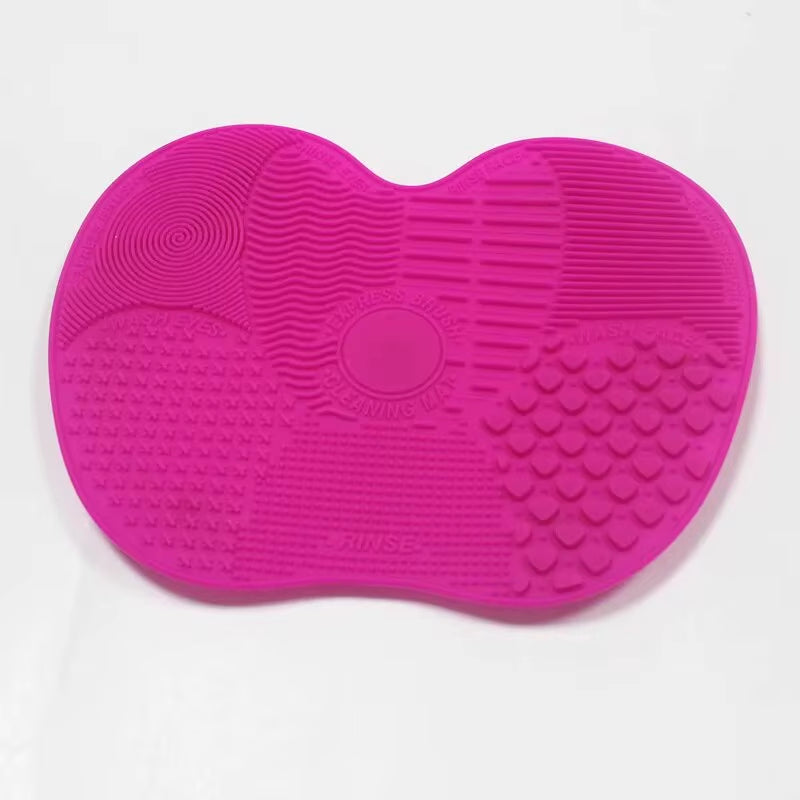 Silicone Apple Scrub Pad Makeup Brush Cleaning Pad Portable Makeup Brush with Suction Cup Beauty Tool Cleaning Tool