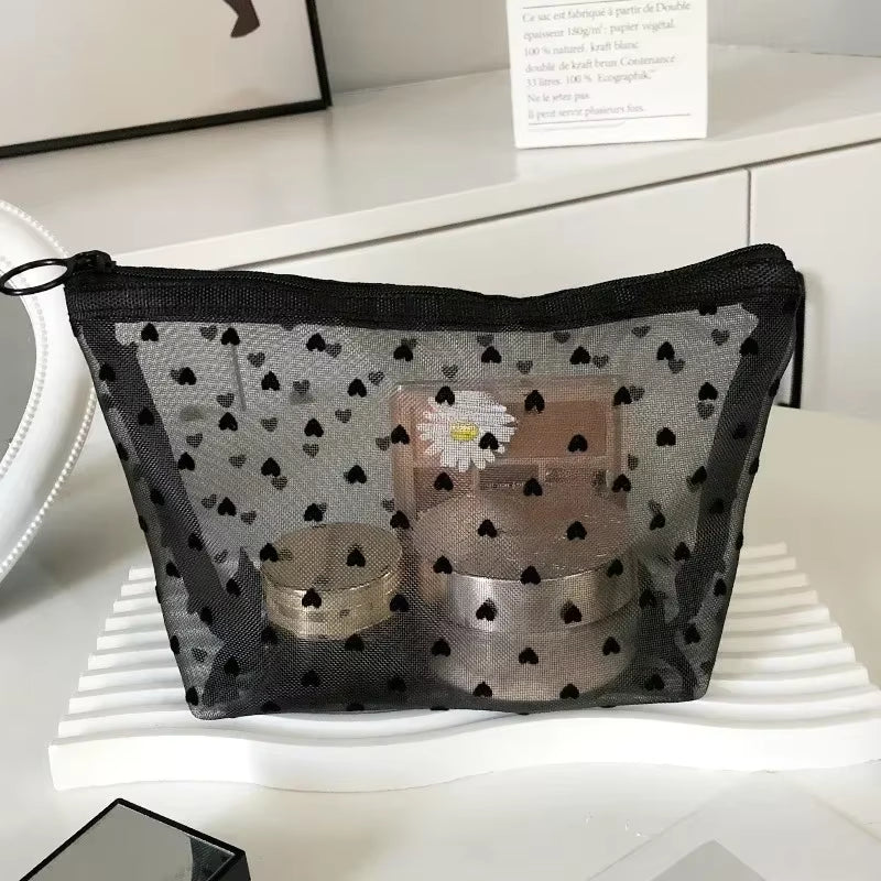 Portable Nylon Mesh Cosmetic Bag Multifunctional Toiletry Organizer Makeup Bags Makeup Case Women Lipstick Key Coin Purse Pouch