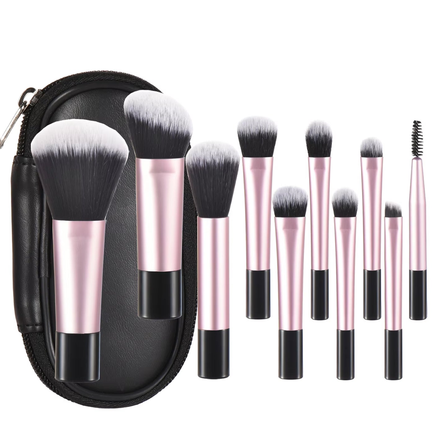 10 Color Mini Makeup Brush Travel Portable Makeup Tool Makeup Puff - Palm Brush Professional Makeup Tool Set Christmas Gift