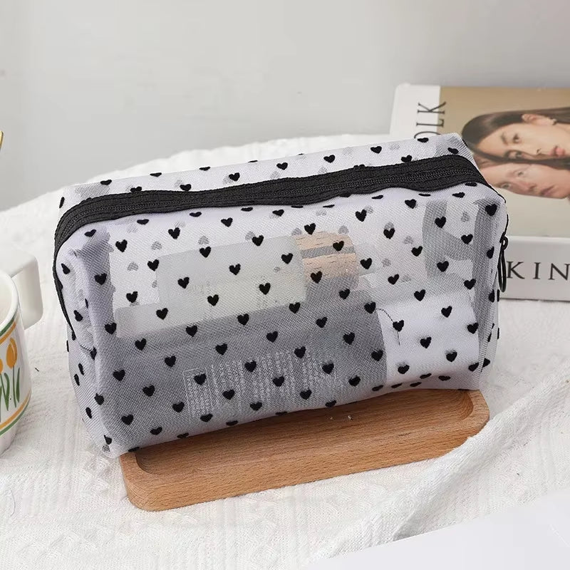 Portable Nylon Mesh Cosmetic Bag Multifunctional Toiletry Organizer Makeup Bags Makeup Case Women Lipstick Key Coin Purse Pouch