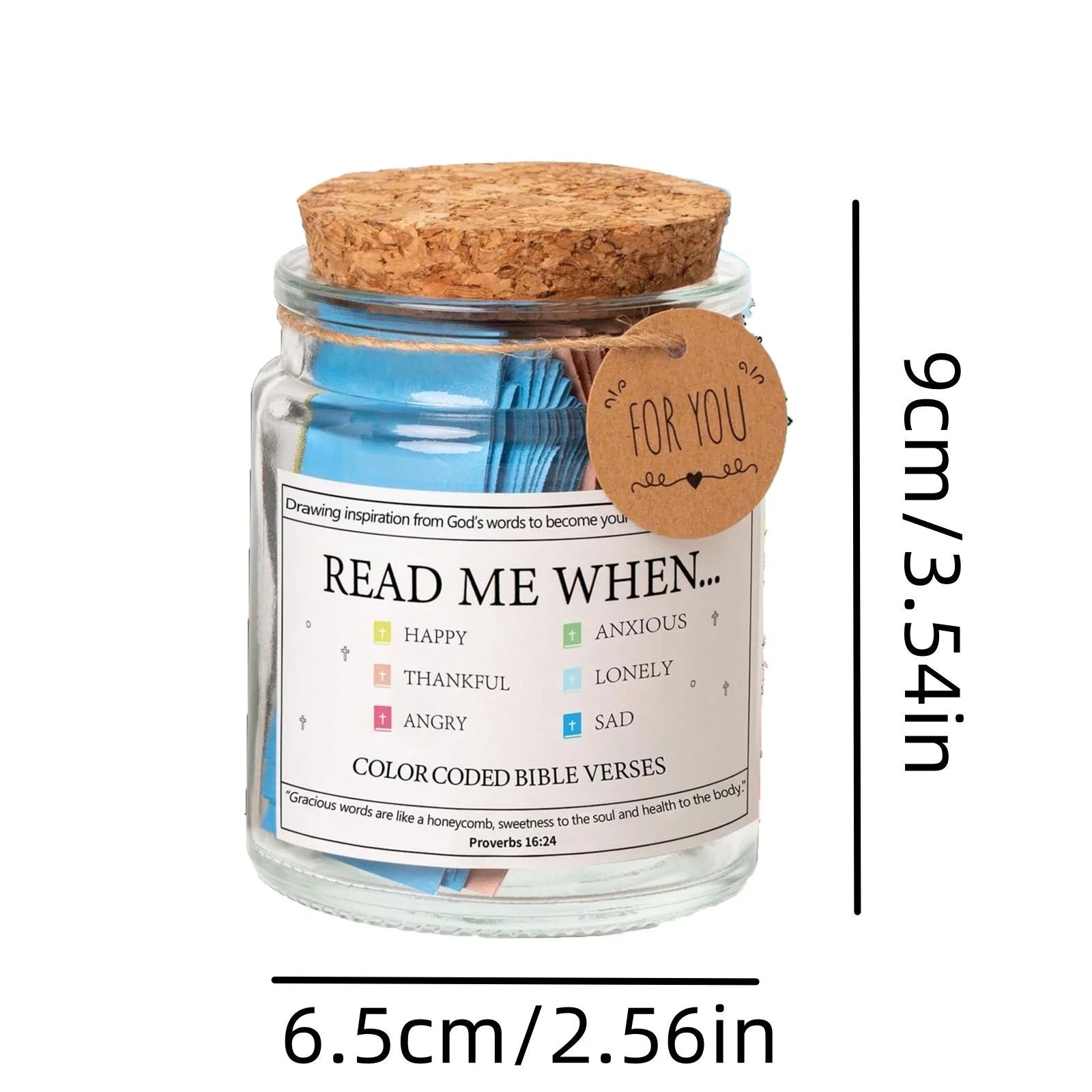 Bible Verse Jar, Read Me When Bible Verses Jar, Bible Verses in a Jar, Scripture Cards with Bible, Blessings Jar for Notes Color Coded Bible Christian Bible Gifts Mothers Day Gift