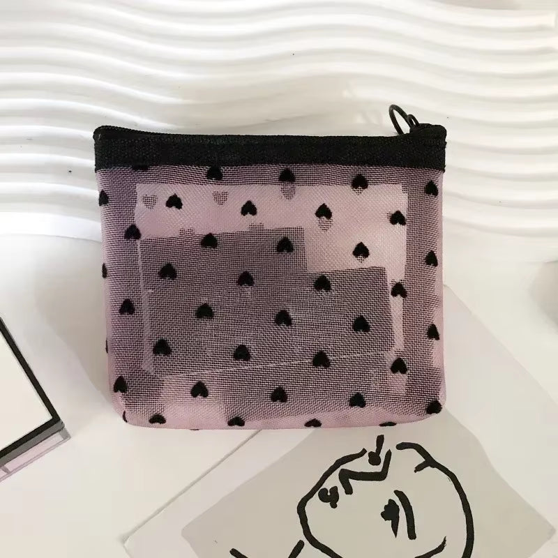 Portable Nylon Mesh Cosmetic Bag Multifunctional Toiletry Organizer Makeup Bags Makeup Case Women Lipstick Key Coin Purse Pouch