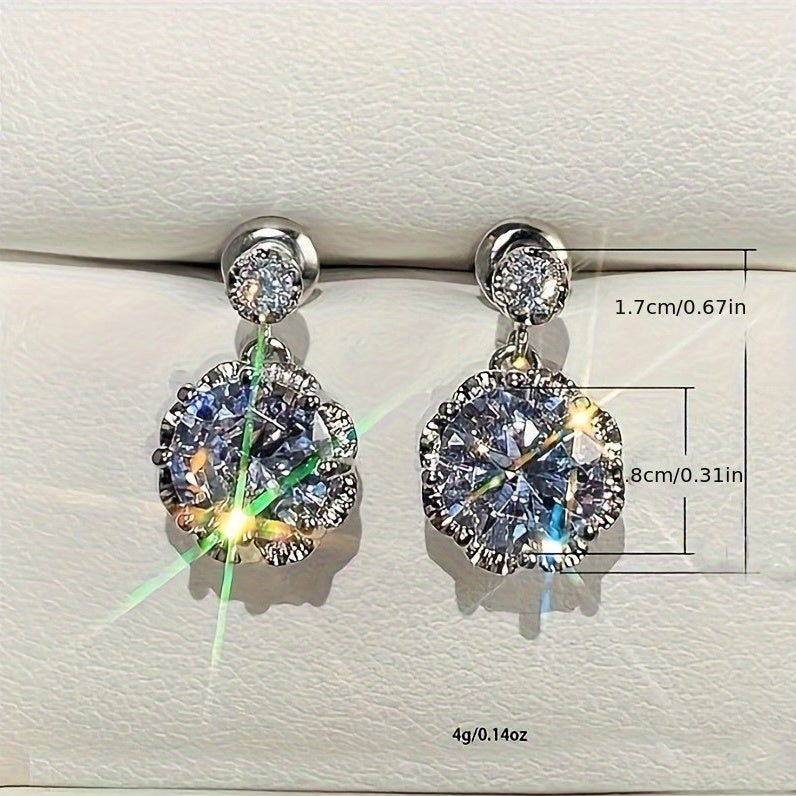 Female Pendant Earrings Crystal Jewelry For Wedding Party Elegant Lady Engagement Accessories Gift