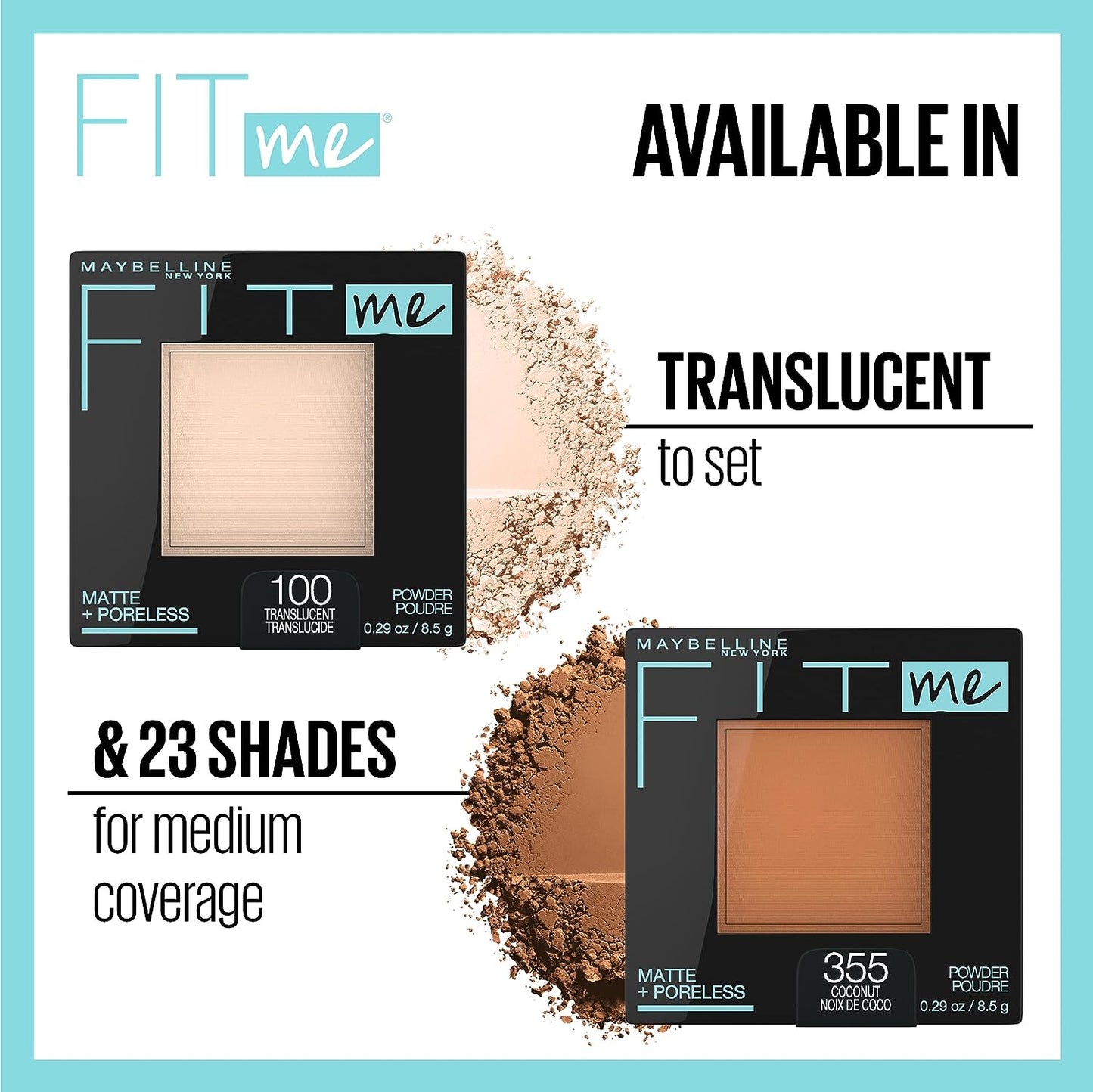 Fit Me Matte + Poreless Pressed Face Powder Makeup & Setting Powder, Classic Ivory, 1 Count