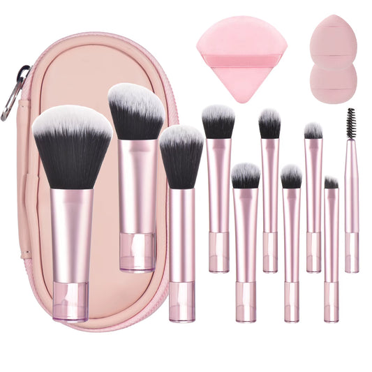 10 Color Mini Makeup Brush Travel Portable Makeup Tool Makeup Puff - Palm Brush Professional Makeup Tool Set Christmas Gift