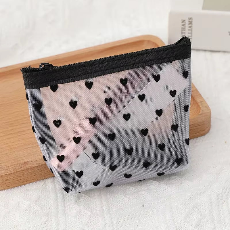 Portable Nylon Mesh Cosmetic Bag Multifunctional Toiletry Organizer Makeup Bags Makeup Case Women Lipstick Key Coin Purse Pouch