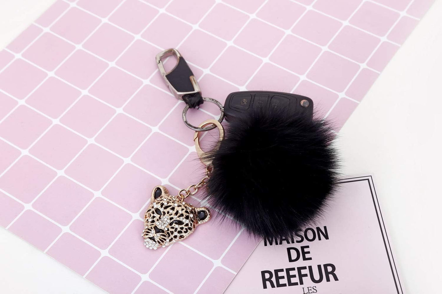 Leopard Handbag Charms Accessories Purse Keychain for Women,#4181