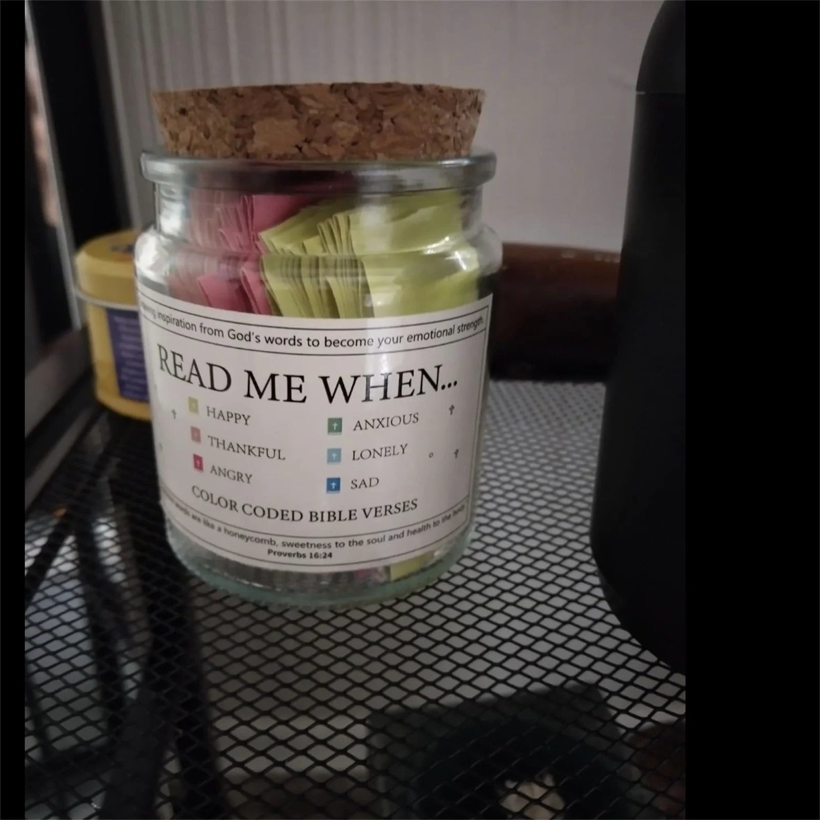 Bible Verse Jar, Read Me When Bible Verses Jar, Bible Verses in a Jar, Scripture Cards with Bible, Blessings Jar for Notes Color Coded Bible Christian Bible Gifts Mothers Day Gift