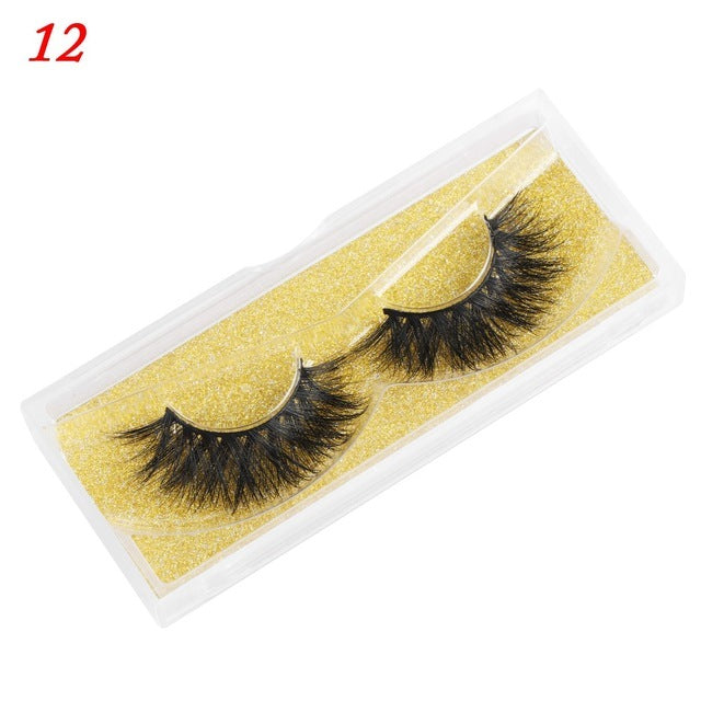 Mink Eyelashes 25mm Wispy Fluffy Fake Lashes