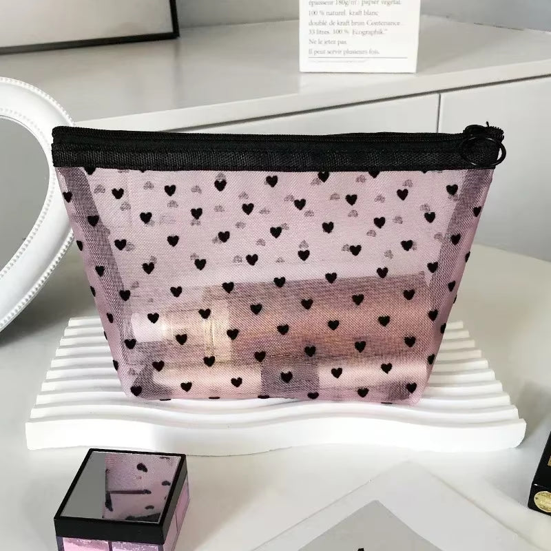 Portable Nylon Mesh Cosmetic Bag Multifunctional Toiletry Organizer Makeup Bags Makeup Case Women Lipstick Key Coin Purse Pouch