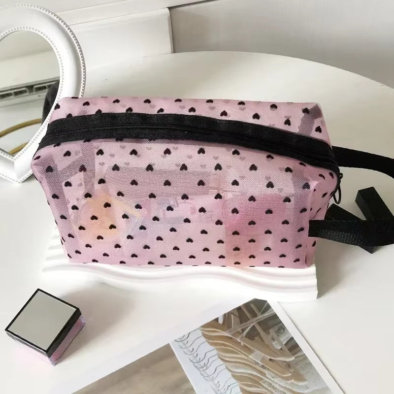 Portable Nylon Mesh Cosmetic Bag Multifunctional Toiletry Organizer Makeup Bags Makeup Case Women Lipstick Key Coin Purse Pouch