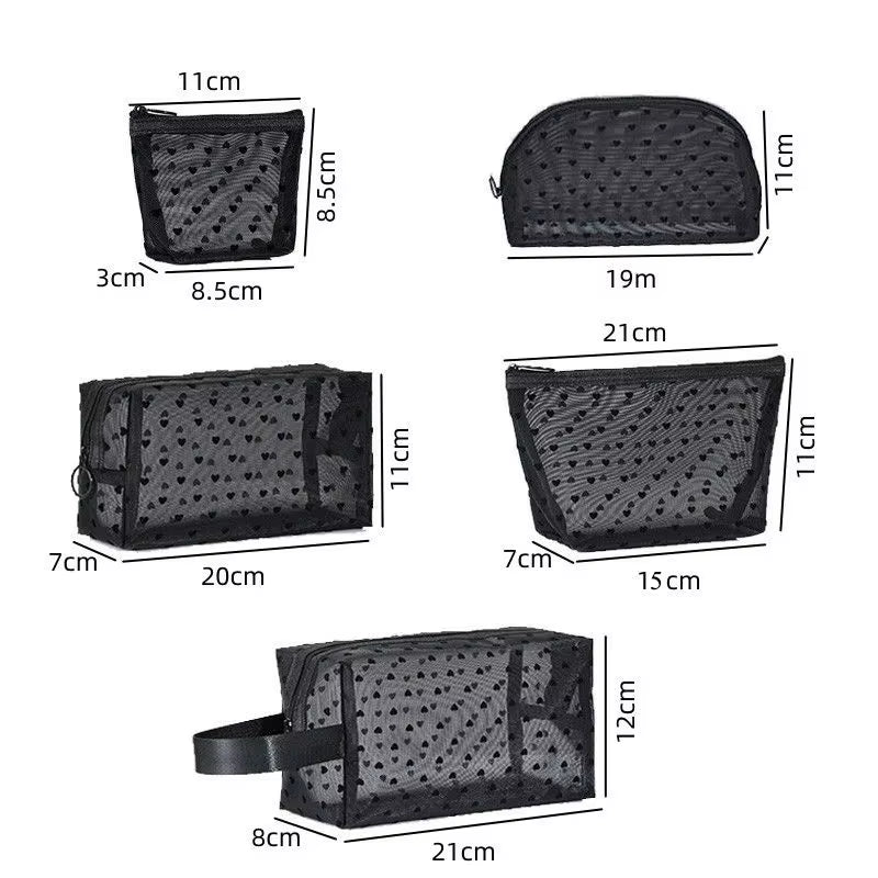 Portable Nylon Mesh Cosmetic Bag Multifunctional Toiletry Organizer Makeup Bags Makeup Case Women Lipstick Key Coin Purse Pouch