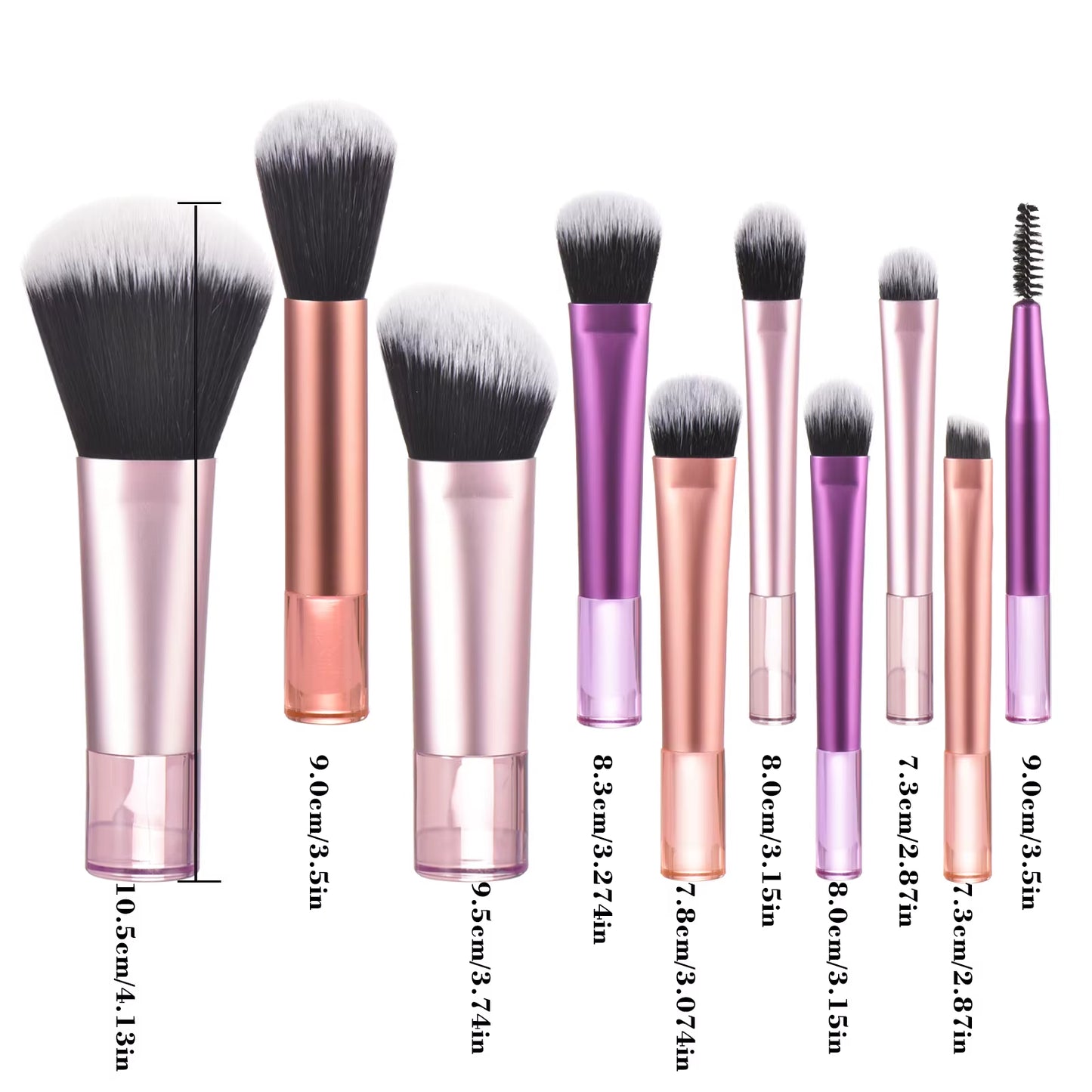 10 Color Mini Makeup Brush Travel Portable Makeup Tool Makeup Puff - Palm Brush Professional Makeup Tool Set Christmas Gift