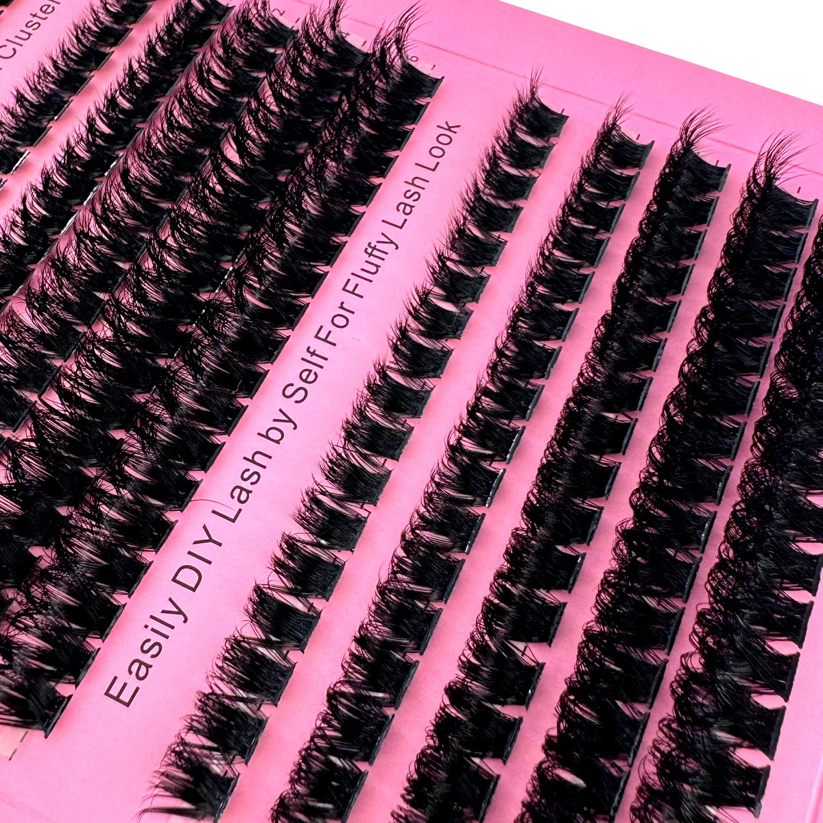 15 Rows Fluffy Cluster Lashes 60D+80D+100D Thick Eyelash Clusters D Curl Individual Lashes DIY Natural Lash Extensions Eyelashes