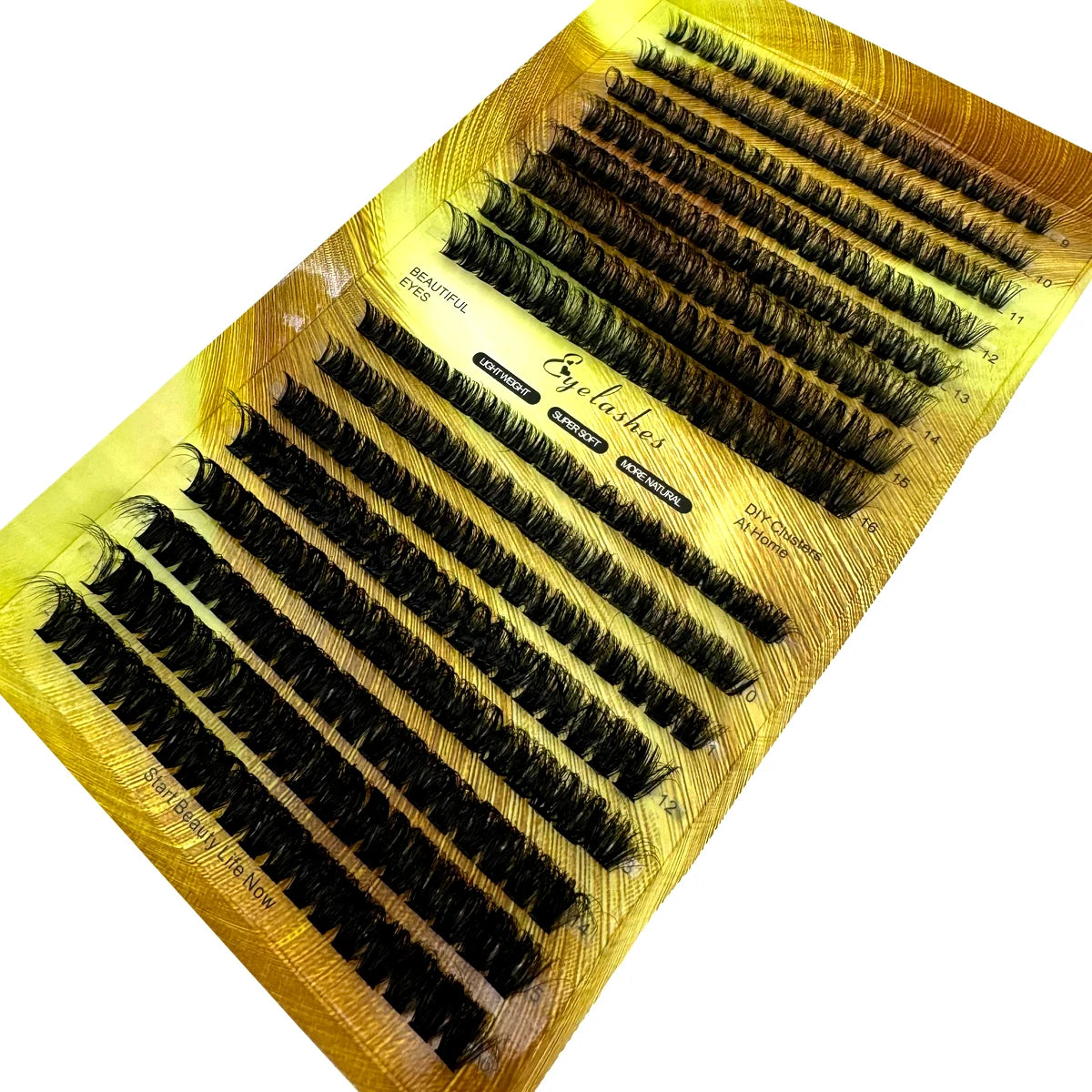 15 Rows Fluffy Cluster Lashes 60D+80D+100D Thick Eyelash Clusters D Curl Individual Lashes DIY Natural Lash Extensions Eyelashes