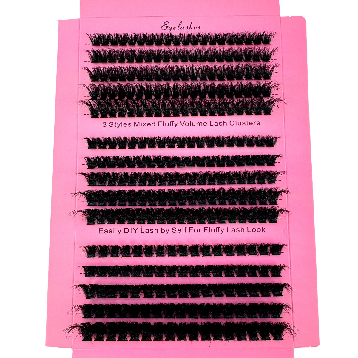 15 Rows Fluffy Cluster Lashes 60D+80D+100D Thick Eyelash Clusters D Curl Individual Lashes DIY Natural Lash Extensions Eyelashes