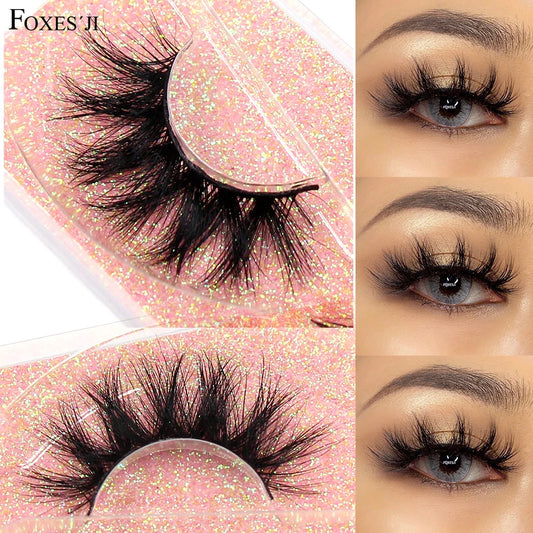 FOXESJI Makeup Eyelashes 3D Mink Eye Lashes Fluffy Soft Wispy Natural Lashes Extension Reusable Fake Lashes Mink False Eyelashes