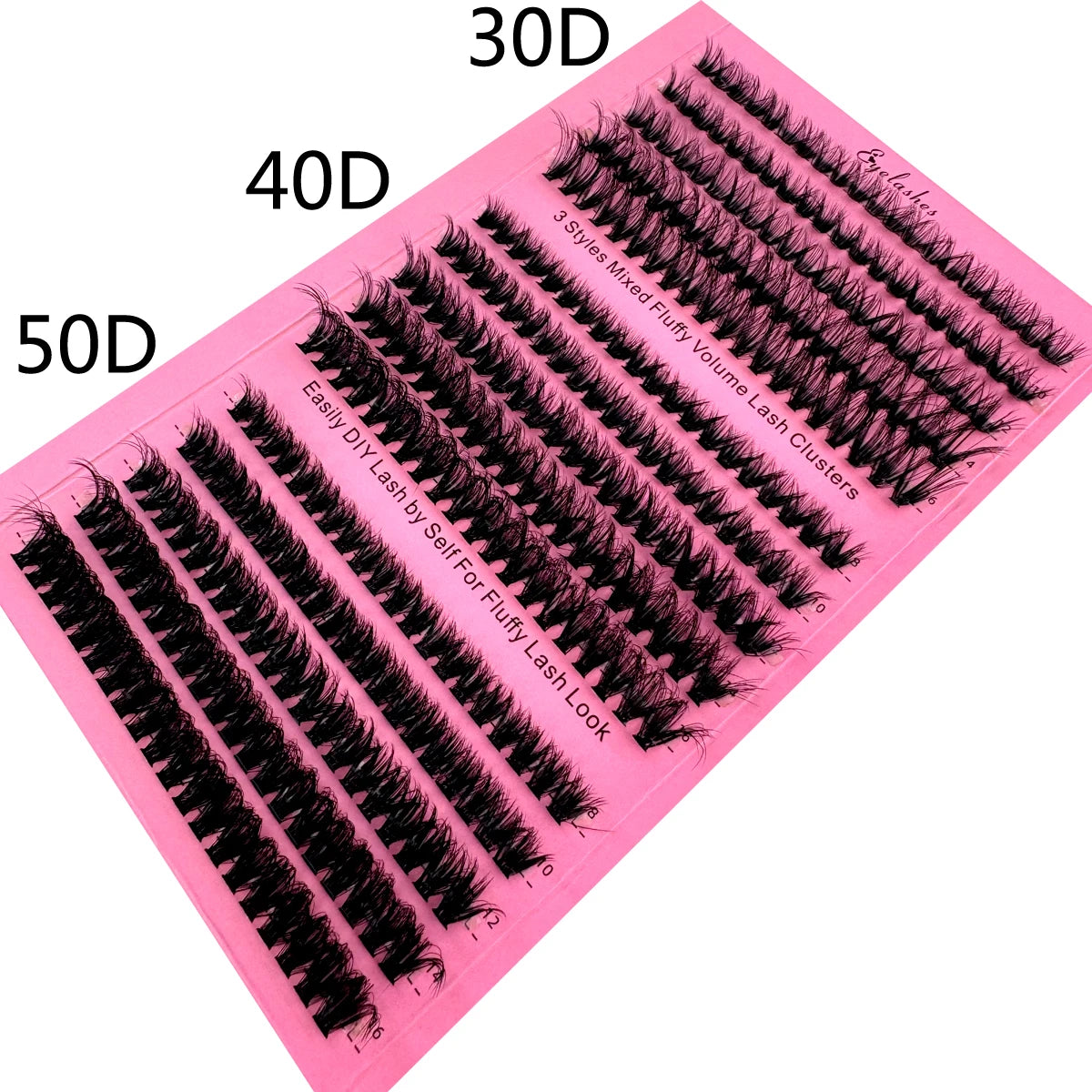 15 Rows Fluffy Cluster Lashes 60D+80D+100D Thick Eyelash Clusters D Curl Individual Lashes DIY Natural Lash Extensions Eyelashes