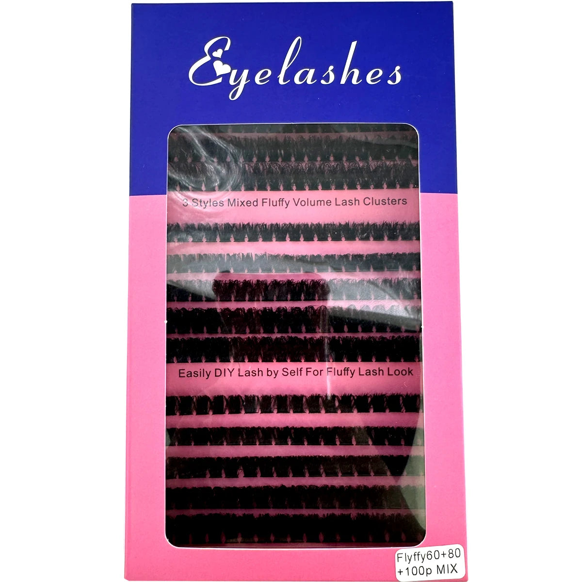 15 Rows Fluffy Cluster Lashes 60D+80D+100D Thick Eyelash Clusters D Curl Individual Lashes DIY Natural Lash Extensions Eyelashes