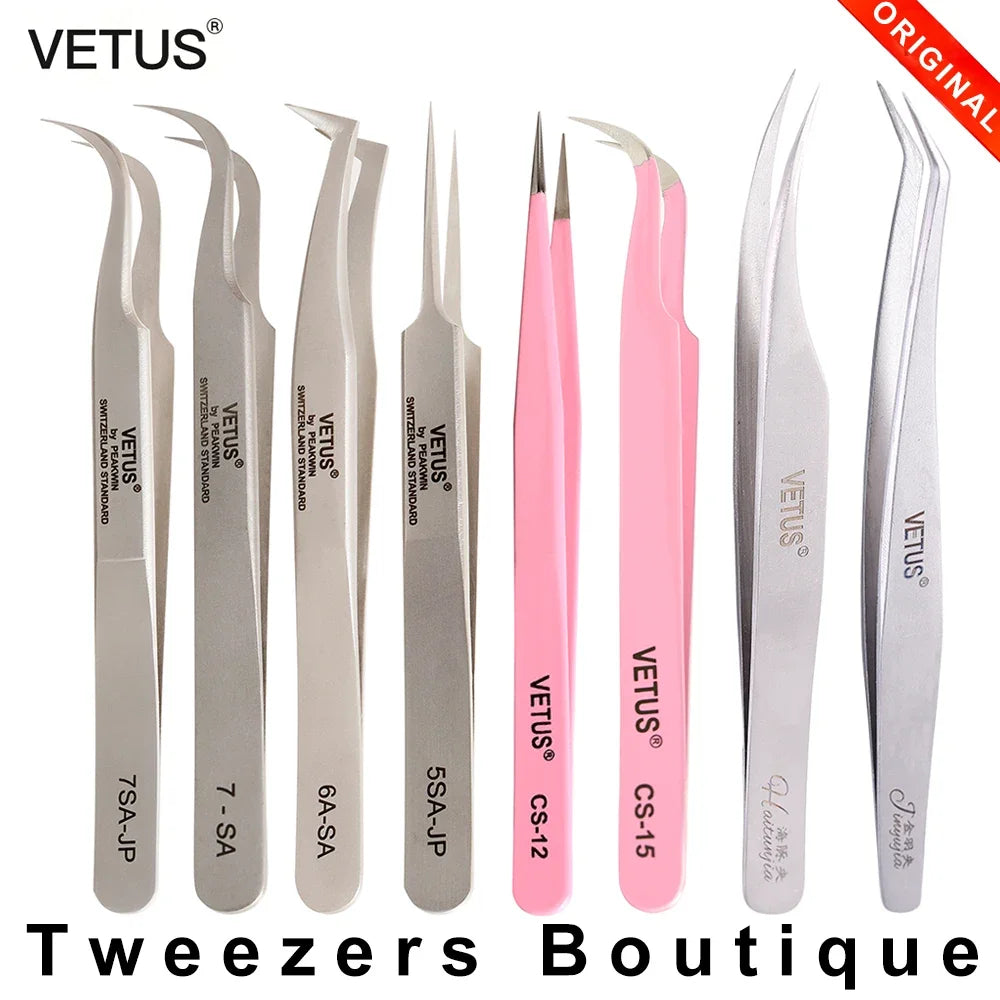 Makeup Professional Eyelash Tweezers 3D Volume Eyelash Extension Tweezer Fan Lash Eyebrow Tweezers VETUS Excellent Closure