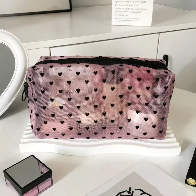 Portable Nylon Mesh Cosmetic Bag Multifunctional Toiletry Organizer Makeup Bags Makeup Case Women Lipstick Key Coin Purse Pouch