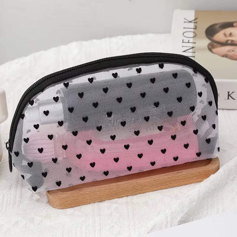 Portable Nylon Mesh Cosmetic Bag Multifunctional Toiletry Organizer Makeup Bags Makeup Case Women Lipstick Key Coin Purse Pouch