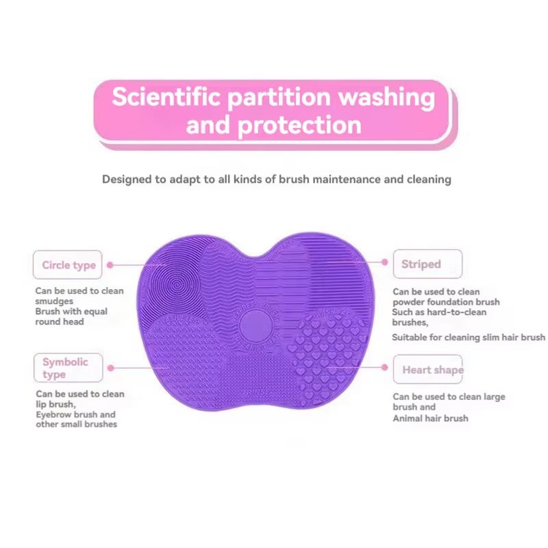 Silicone Apple Scrub Pad Makeup Brush Cleaning Pad Portable Makeup Brush with Suction Cup Beauty Tool Cleaning Tool