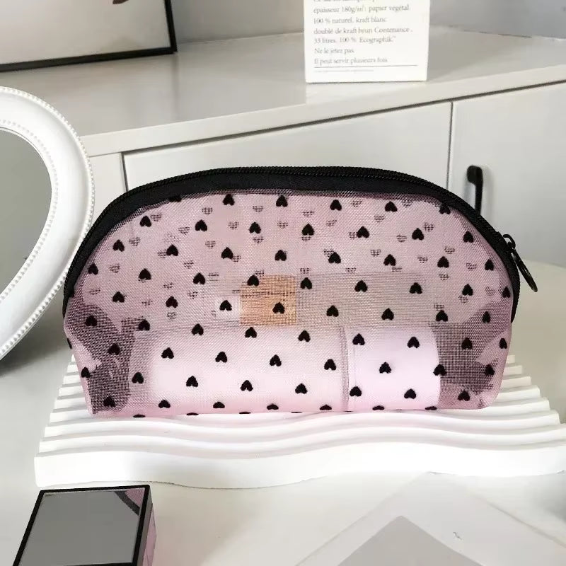 Portable Nylon Mesh Cosmetic Bag Multifunctional Toiletry Organizer Makeup Bags Makeup Case Women Lipstick Key Coin Purse Pouch