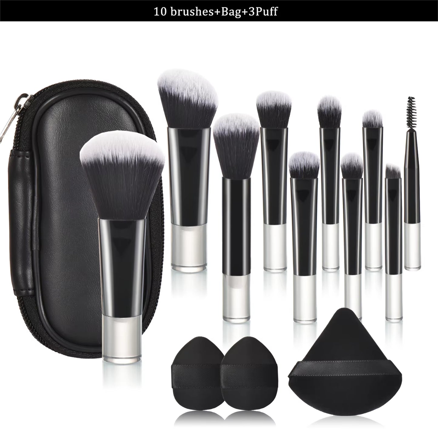 10 Color Mini Makeup Brush Travel Portable Makeup Tool Makeup Puff - Palm Brush Professional Makeup Tool Set Christmas Gift