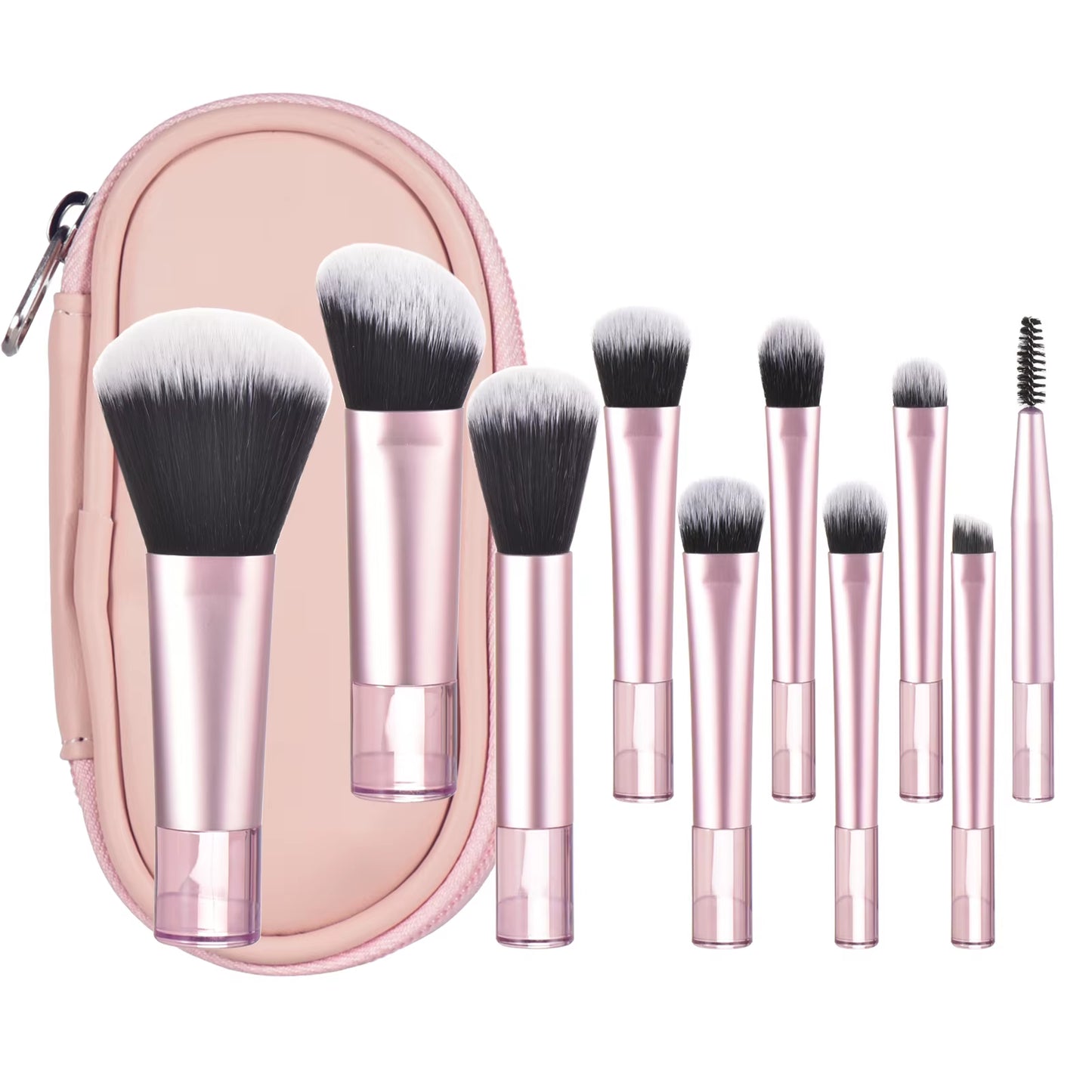 10 Color Mini Makeup Brush Travel Portable Makeup Tool Makeup Puff - Palm Brush Professional Makeup Tool Set Christmas Gift