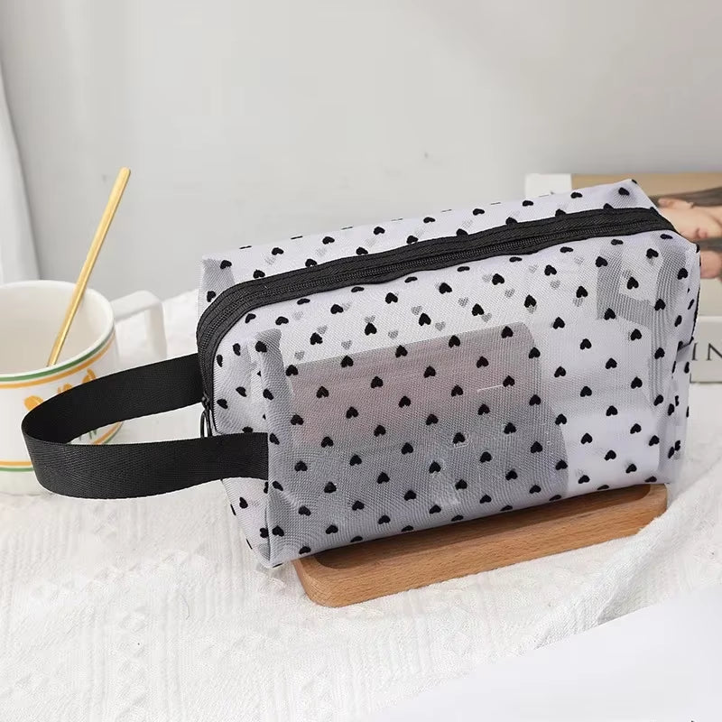 Portable Nylon Mesh Cosmetic Bag Multifunctional Toiletry Organizer Makeup Bags Makeup Case Women Lipstick Key Coin Purse Pouch