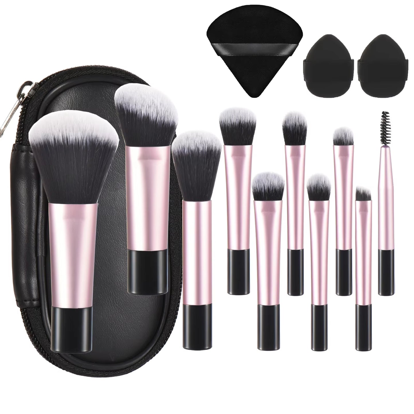 10 Color Mini Makeup Brush Travel Portable Makeup Tool Makeup Puff - Palm Brush Professional Makeup Tool Set Christmas Gift