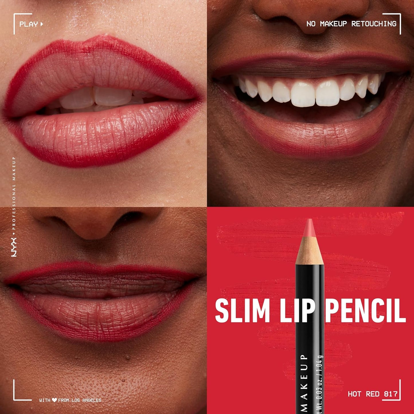 Slim Lip Pencil 2-Pack - Nude Pink & Hot Red