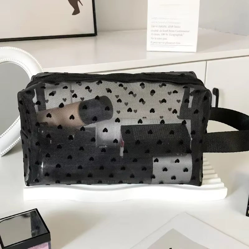 Portable Nylon Mesh Cosmetic Bag Multifunctional Toiletry Organizer Makeup Bags Makeup Case Women Lipstick Key Coin Purse Pouch