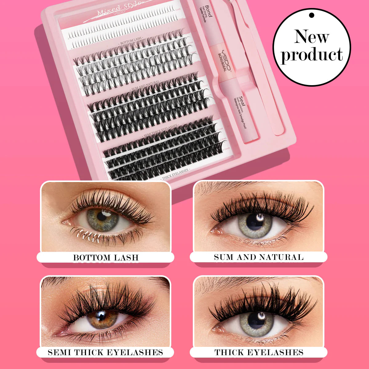 DIY Mixed Single False Eyelashes – Natural & Thick